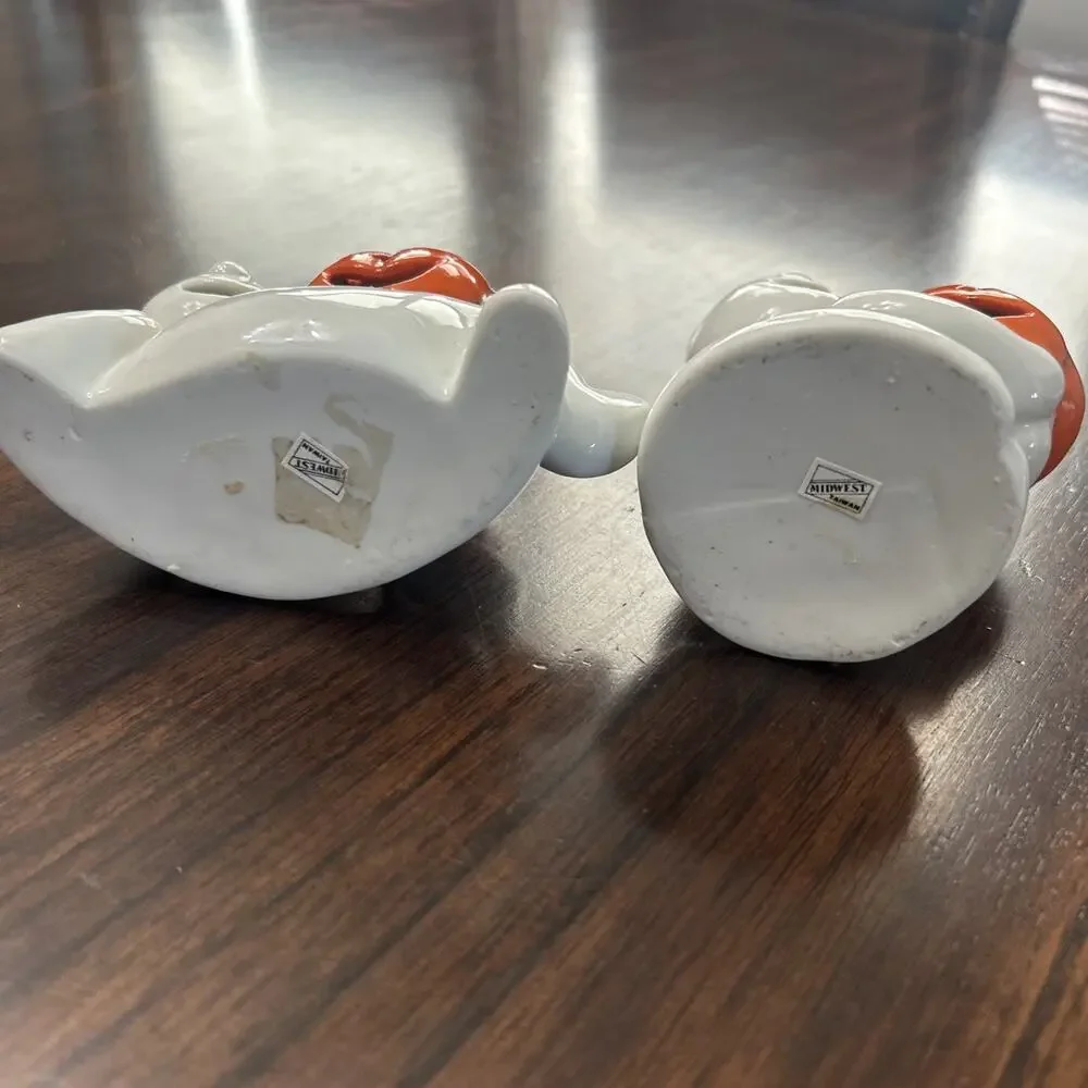 Vintage Halloween Ceramic Ghost Pumpkin Jack O Lantern Tea Light Holders